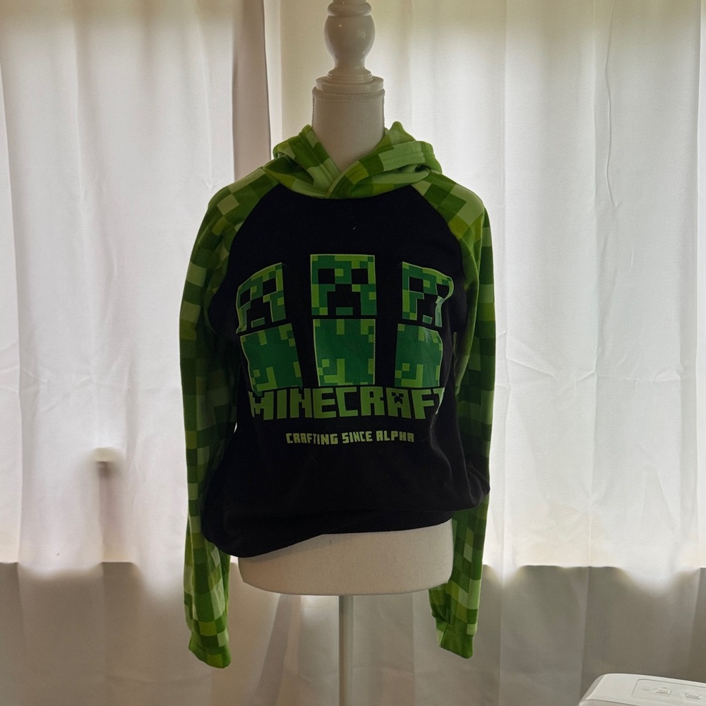 Minecraft Green and Black Kids Hoodie